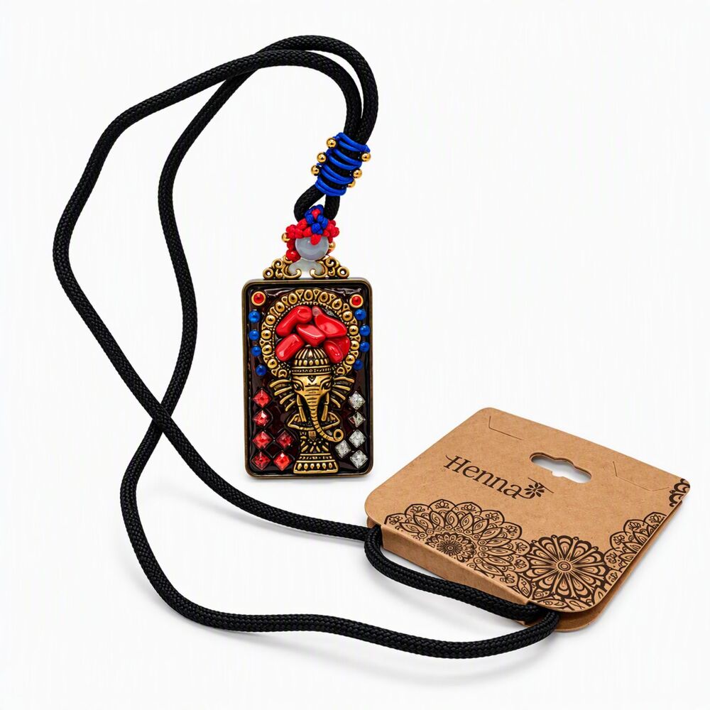 Henna Shoppe Spiritual Ethnic Tribal Meditative Elephant Pendant Boho Necklace